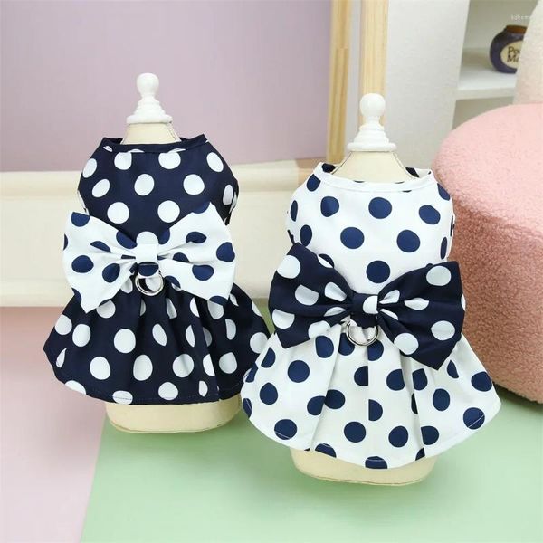 Vêtements de chien dot motif vêtements pull en robe d'été mignon princesse de mariage de mariage pour animaux de compagnie chat à deux pattes habillées