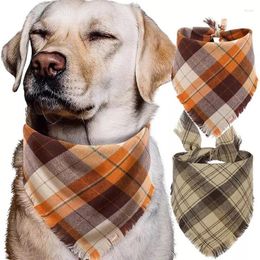 Hondenkleding dubbele laag plaid sjaal mode Britse stijl huisdierbandanas voor kleine middelgrote honden labrador gouden retriever nek