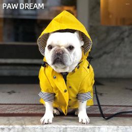 Hondenkleding DREAM Trendy winddicht waterdicht Britse retro verdikte regenjas huisdier stormkleding voor honden