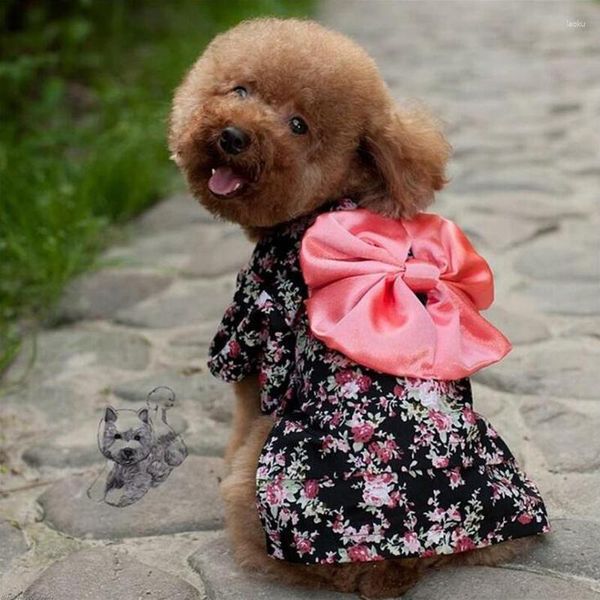 Chien vêtements robe vêtements japonais Kimono noeud papillon chemise Costume princesse robes pour animaux de compagnie pour petits chiens Chihuahua Roupa Cachorro