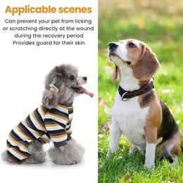 Hondenkleding rok rok pyjama's 4 poots zachte rekrijk warm voorkomen likken gestreepte puppy jumpsuit slaapkleding voor koud weer