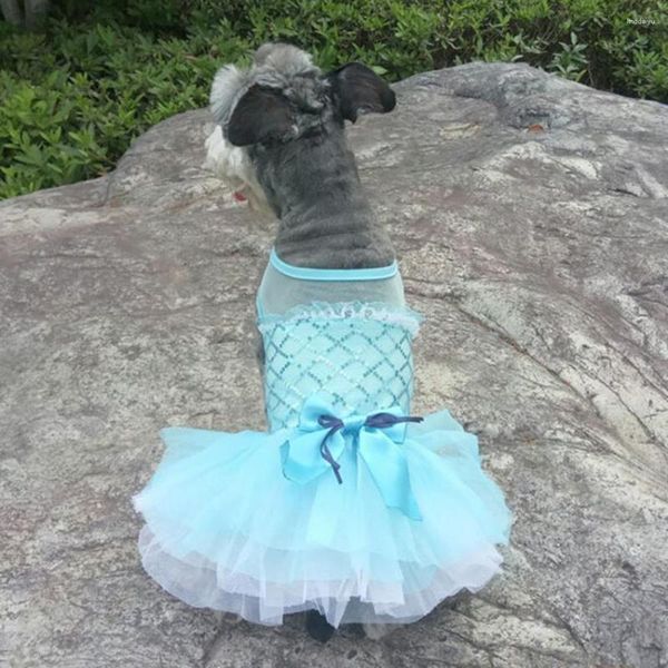 Ropa para perros Vestidos Disfraz Princesa Falda Llamativa Moda Dulce Cachorro Bling Lentejuelas para Gato