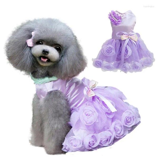 Ropa para perros vestidos para perros pequeños ropa de cachorro de verano traje de princesa disfraz lindo fiesta de cumpleaños ropa para mascotas