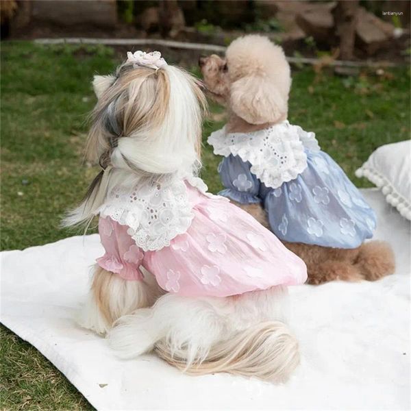 Vestidos de ropa para perros girar el cuello suave gato vestido de cachorro de cachorro