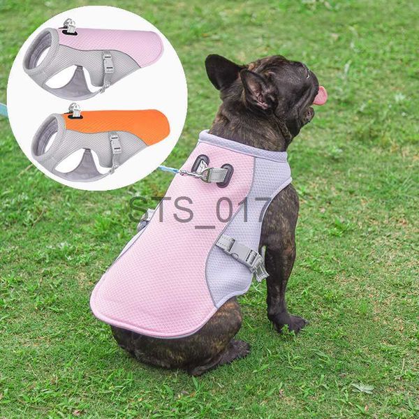 Ropa para perros Dropship Chaleco de enfriamiento para perros con arnés Protección UV reflectante Sujete la hebilla Transpirable Evaporación Abrigo más fresco para senderismo x0904