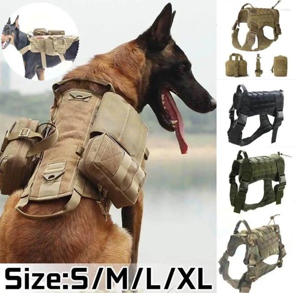 Vêtements pour chiens Harnais en nylon durable Gilet de travail militaire tactique Entraînement pour animaux de compagnie Chiens de grande taille Expansion en plein air