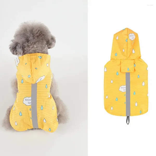 Vêtements pour chiens Cape de pluie durable pour animaux de compagnie Matériau doux Impression imperméable imperméable pour l'extérieur