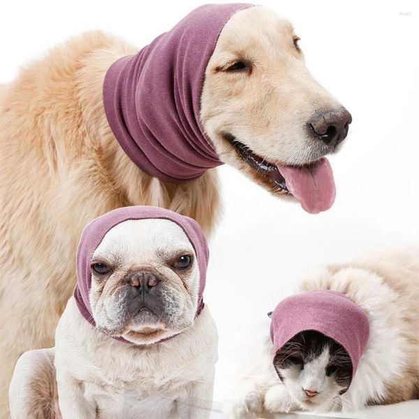 Vêtements pour chiens Écharpe d'oreille pour animaux de compagnie Chiens Chats Couverture en coton Sans rabat Wrap Manchons insonorisés pour animaux de compagnie Produits Bain Chaud Hiver