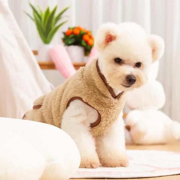 Vêtements pour chiens faciles à mettre sur les vêtements pour animaux de compagnie à la mode chaud confortable peluche réversible avec anneau de traction hiver pour fourrure