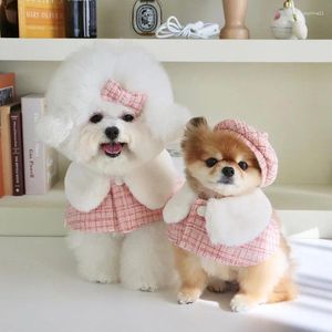 Hondenkleding Elegante accessoireset 3 stuks Hoed Haarspeld Mantel Schattig Vlinderdas Luxe ontwerp voor kleine honden Bichon Teddy