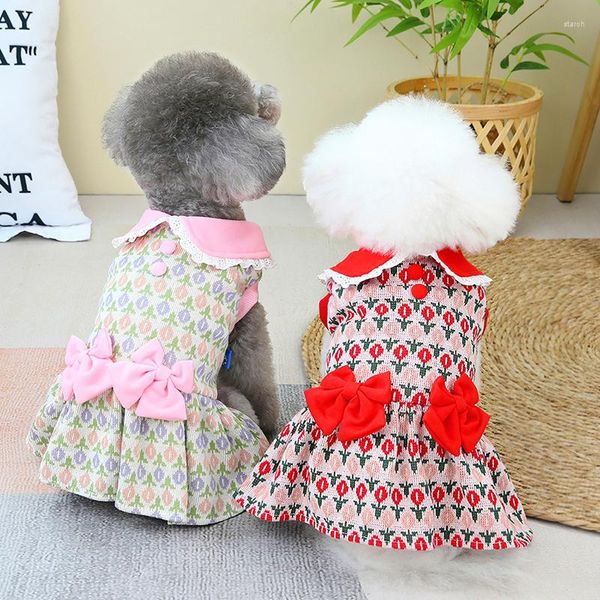 Vêtements de chien Robe élégante pour fille chiens automne hiver tricoté pull pour animaux de compagnie vêtements petit chiot animal chat costume tenue XS 2XL Yorkshire Pugs