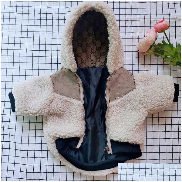 Vêtements pour chiens Esigner Vêtements pour chiens Vêtements Manteau d'hiver pour animaux de compagnie pour petits chiens Temps froid Chaud Coupe-vent Veste pour chiot Animaux à capuche avec classe Dhpyn