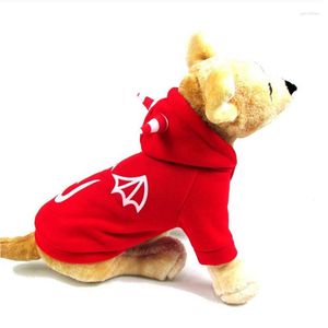 Chien vêtements automne hiver chaud drôle animal de compagnie lumineux démon vêtements sweats à capuche sweat pour petits chiens moyens mignon chiot S-XL