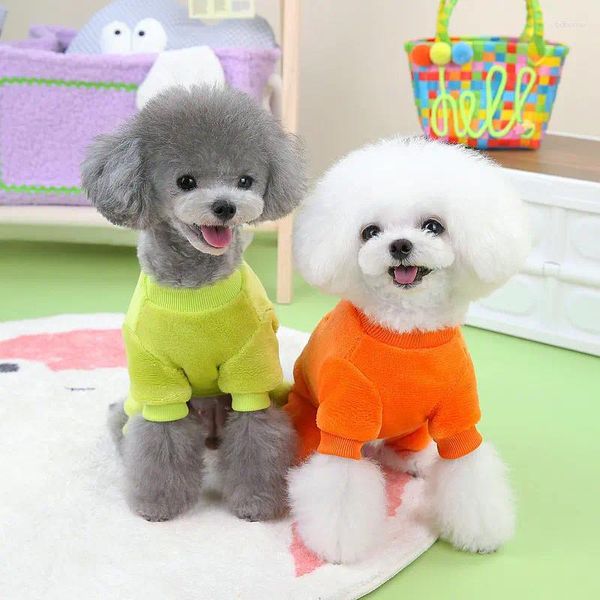 Ropa para perros moda para mascotas de otoño ropa casa en casa pequeña y mediana peluche pomeranian cuatro piernas cálidas chaqueta de cachorro de cachorro