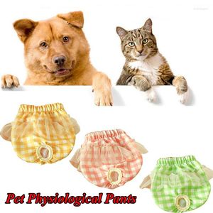 Ropa para perros, pantalones fisiológicos transpirables a la moda, pañal de poliéster suave, pantalones cortos sanitarios, bragas, ropa interior, pañales para mascotas