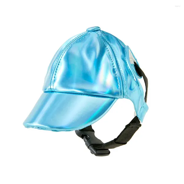 Vêtements de chien Mode Couleur vive PU Casquette de baseball pour animaux de compagnie Chapeau de sport Protection solaire en plein air Été pour petits chiens de grande taille Chat