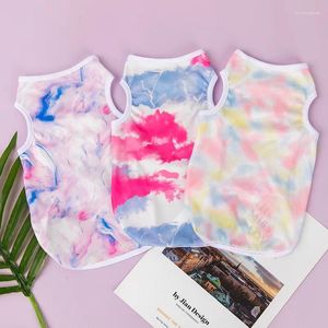 Ropa para perros Ropa de moda Chaleco para mascotas de verano para perros Disfraz Tie Dye Camiseta Cachorro Pequeño Mediumm Mascotas Ropa