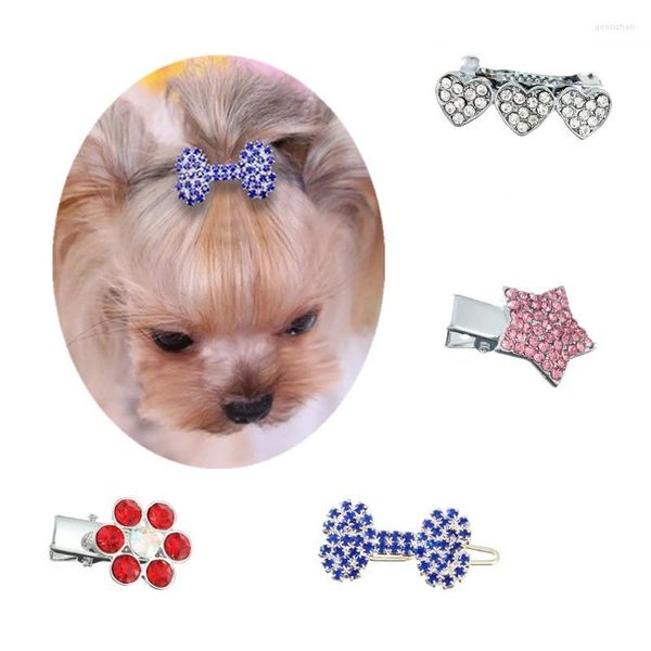 Appareils pour chiens mode cristal rinestone Clip de cheveux ACCESSOIRES D'OSE DU PEQUEU