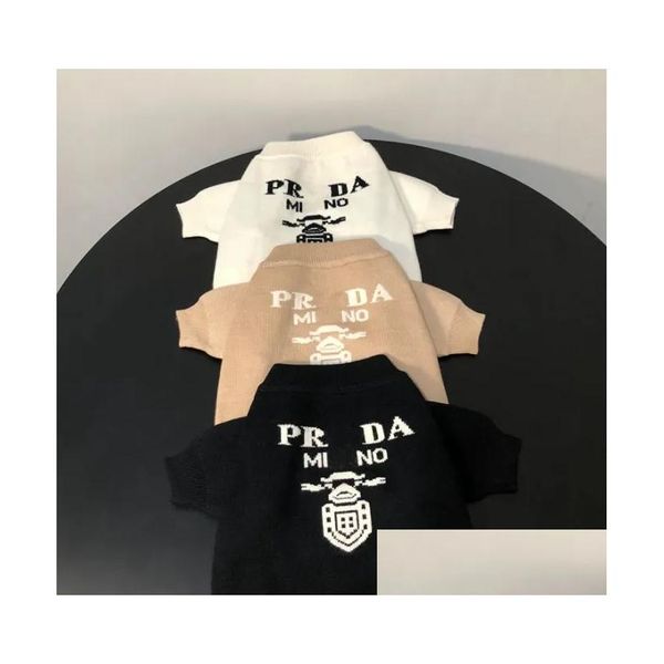 Ropa para perros Diseñador de moda Ropa para perros Cálido Suéter para mascotas Cuello alto de punto Clima frío Mascotas Abrigos Cachorro Gato Sudadera Chorlito Paño Dhise