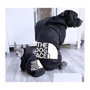 Vêtements pour chiens Créateur de mode Vêtements pour animaux de compagnie Pull Four Seasons Chiens Sweat à capuche Le Doggy Face Labrador Français Bldog Veste Vêtements Drop Dhuhr