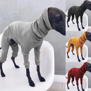 Hondenkleding Mode Vierpootsrib Hondenkleding Coltrui Huisdiertrui voor Whippet Italiaanse windhond Winterpullover Jumpsuit voor grote honden 231024