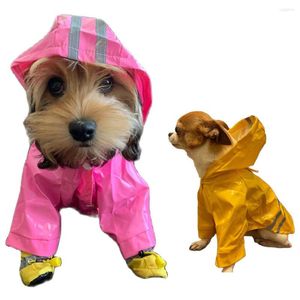 Ropa para perros Moda con capucha impermeable impermeable reflectante abrigo de lluvia ropa para mascotas perros pequeños costu suministros chihuahua