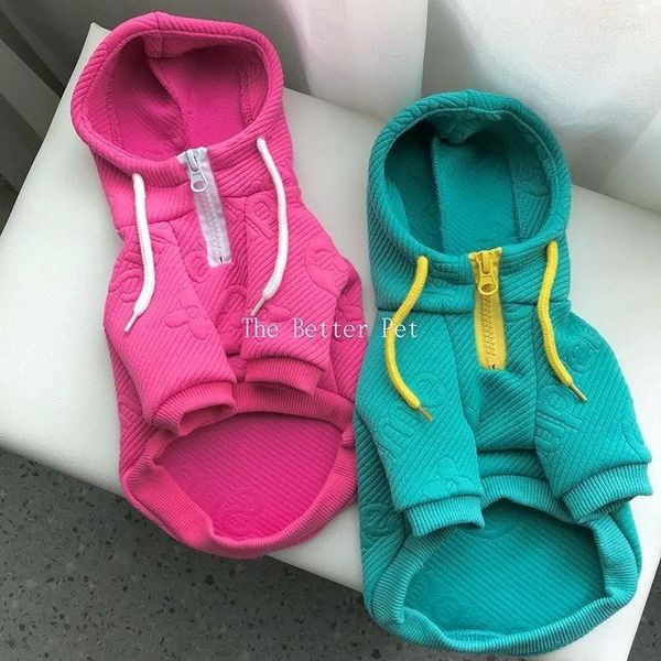 Vêtements de chien Mode Sweat à capuche Vêtements épais chaud chiens vêtements tenues pour animaux de compagnie chat petit mignon automne hiver yorkies vert garçon Ropa Para Perro