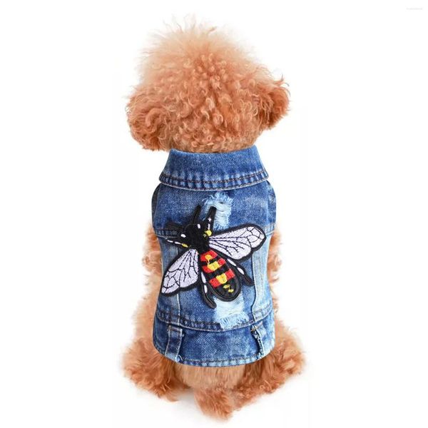 Ropa para perros Moda Jean Ropa Chaleco transpirable Camisa Perros para pequeños Spring Cool Jacket Trajes Chica con zapatos