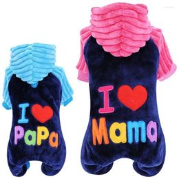 Hondenkleding mode mooi ik hou van papa en mama winter huisdieren kleding kleding voor kleine grote jasjassen