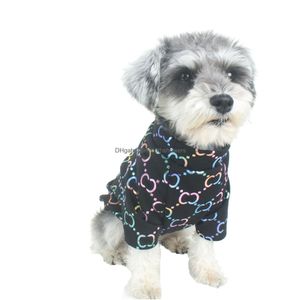 Ropa para perros Moda Uno Suministros Vestir Invierno Cálido Suéter para mascotas Fabricante Fl Bordado de letras Suéteres Schnauzer Clásico Suave Dr Dhtcn