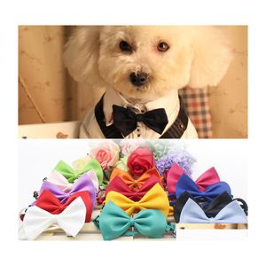 Ropa para perros Moda Pet Bow Tie Cuello ajustable Lindo Collar de gato Decoración de Navidad Accesorio de suministro al por mayor VT0398 Entrega de gota DHVLH