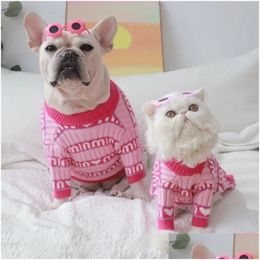 Vêtements pour chiens mode animaux de compagnie printemps hiver pluvieux chauds chiens costume rose tricot pull veste chat jacket chiot fournitures