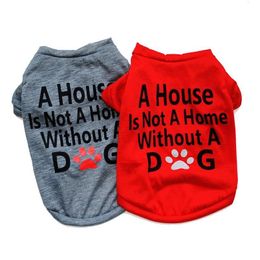 Hond Kleding Mode Pet Supply Kleden Puppy Katoenen T-shirt Kat Kleding T-shirt 2 Kleuren 4 Maten Drop Levering Thuis tuin Dhbt4