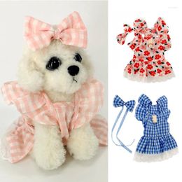 Vêtements de chien Mode Animaux Vêtements Plaid Fleur Bulle Robes Pour Chihuahua Jupe Respirante Chiot Princesse Chat Belle Robe Sling