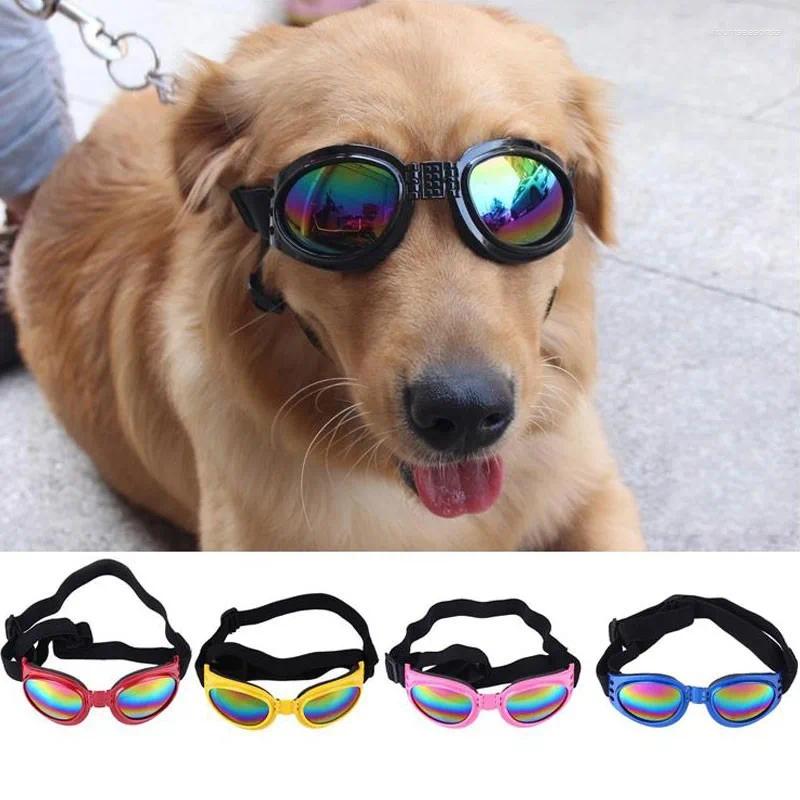 Ropa para perros Protección de moda Gafas de sol UV para gafas de mascotas frescas plegables al aire libre Gafas medianas grandes