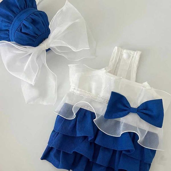 Vêtements pour chiens chiot de mode bleu jupe de gâteau de robe de printemps pour animaux de compagnie pour animaux de compagnie pour peddy bichon poméranien petit designer H240506