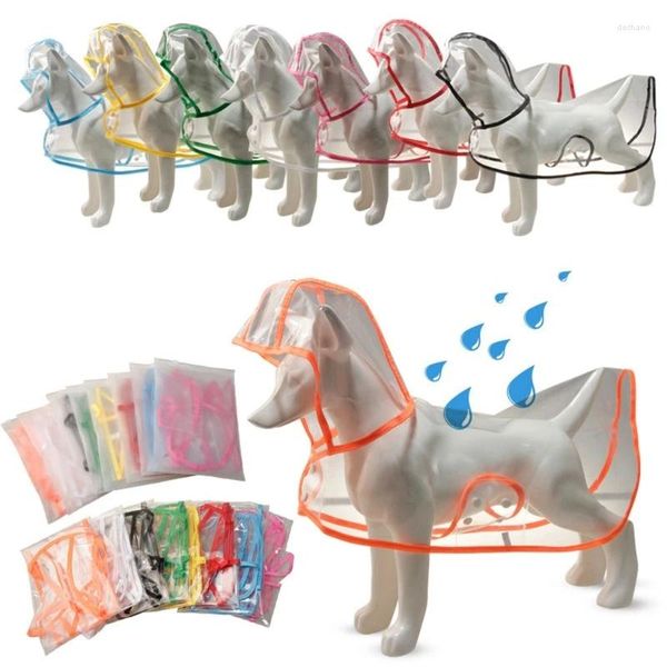 Vêtements pour chiens moteur de pluie de pluie pour animaux arc à capuche porte des vestes de chiot pluvieux imperméables transparents 6xde