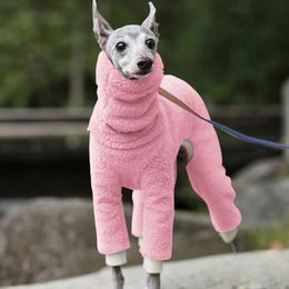 Ropa para perros Moda Soild Greyhound Doberman Coat Pet Winter Fleece Turtleneck Chaleco Chaqueta Whippet Gree Dog Jumper Invierno Cálido Ropa para perros 231114