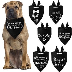 Ropa para perros, pañuelos triangulares de boda a la moda, patrón de letras, bufanda para mascotas, babero suave ajustable para accesorios medianos y grandes