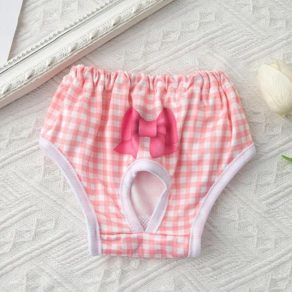 Ropa para perros Perros femeninos Pantalones menstruales Lindo arco impreso transpirable fisiológico moda cachorro ropa pañal suministros para mascotas