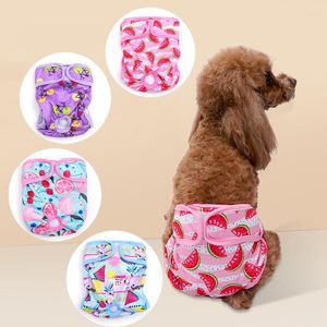 Vêtements pour chiens pantalons physiologiques féminins culottes imprimées douces fournitures pour animaux de compagnie couches menstruelles réutilisables pour chiens chiot sous-vêtements