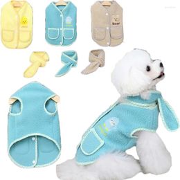 Ropa para perros Fleece Cardigan Abrigo Chaleco Dibujos animados Ropa para mascotas cálida para pequeño traje sin mangas Cachorro Chaqueta Chihuahua XXL