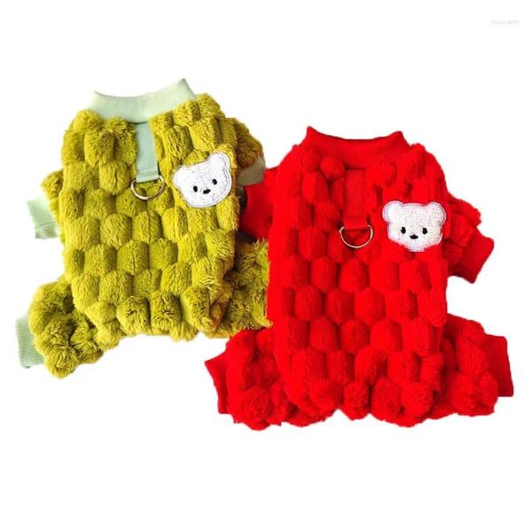 Ropa para perros Ropa para mascotas Ropa para mascotas Invierno Verde Rojo Sudadera con capucha Mono para perros pequeños y medianos Disfraz Cachorro Pijamas Mono Mono York XXL