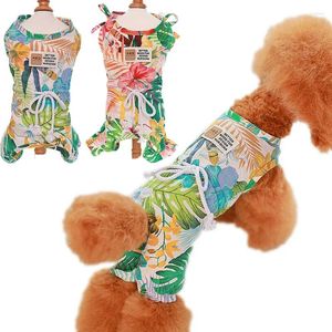 Vêtements pour chiens Floral Pet Vêtements Combinaison Chemise Été Chiot Vêtements Pour Petits Chiens Moyens Chiwawa Combinaisons Pyjamas Survêtement XS