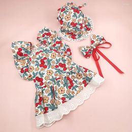 Vêtements pour chiens Ensemble de robe florale pour animaux de compagnie Tenues pour petits chiens Chats Anniversaires idéaux Occasions spéciales