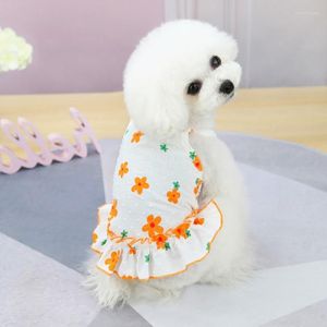 Vêtements pour chiens robe à fleurs été vêtements pour animaux de compagnie chiot gilet jupe Style princesse t-shirt robes de mariée Chihuahua vêtements Costumes