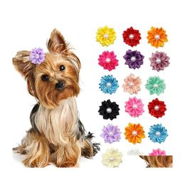 Hondenkleding Bloemhaar Bogen Long Pet Dogs Rubberen Band Cat Puppy Clips Zorg voor Bow Accessoires Drop levering Huis Tuinbenodigdheden Dhihl