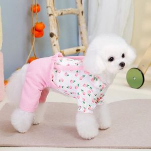 Hondenkleding Bloemenpatroon Jumpsuit Lente Huisdierenkleding Bedrukt Puppy Pyjama Zachte kattenalgemene kleding Chihuahua-kostuum