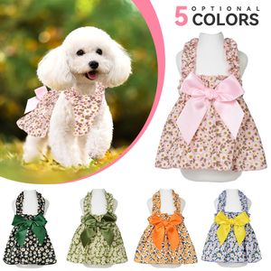 Vêtements pour chiens Robe de princesse à fleurs Printemps et été Vêtements pour animaux de compagnie Sweet More Lovely Print Puppy Cat Skin Thin in Yorkshire 230616