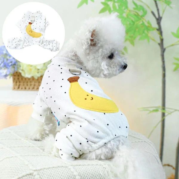 Vêtements de chien pour chiens conception de pull-corner avec anneau de traction printemps automne vestime animal de compagnie de tirage bouton de cordon élégant vêtements pour chiens